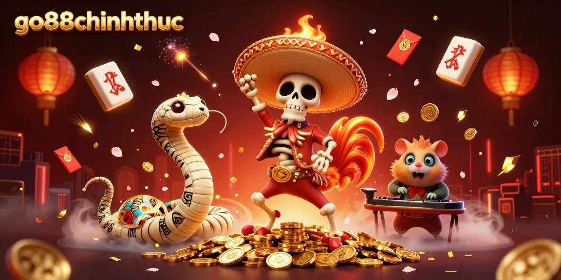 Experience thrills at go88chinhthuc with our vibrant casino illustration featuring unique characters and rich gaming elements.