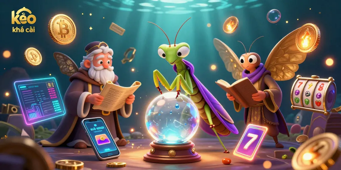Bet on kèo nhà cái with a mystical illustration showcasing fortune tellers and casino elements.