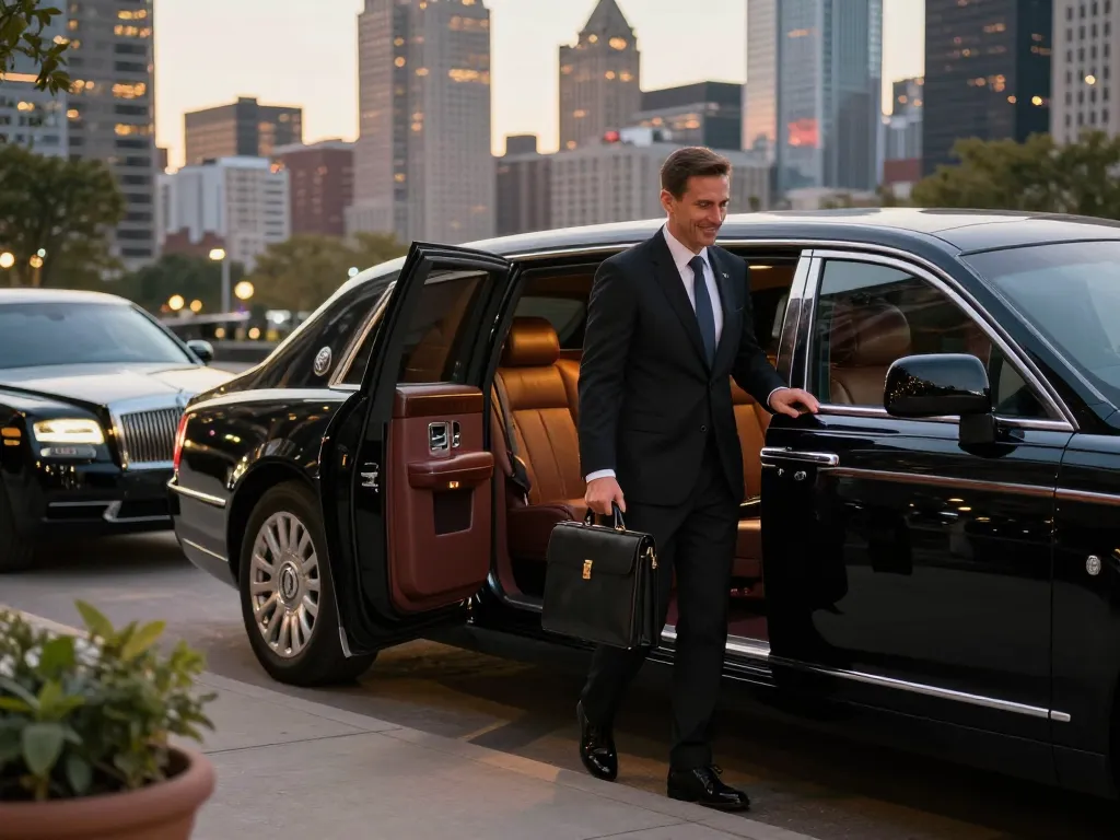 Experience luxury and reliability with Lockport IL limousine service in Chicago, featuring a chauffeur and elegant vehicle.
