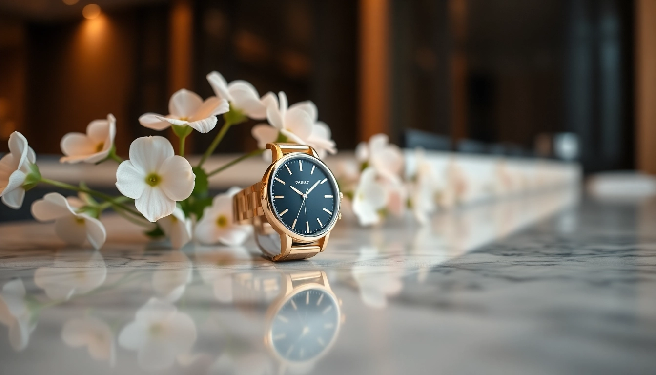Admire the Ladies Classic Smart Watch featuring a sleek design and luxurious finish.