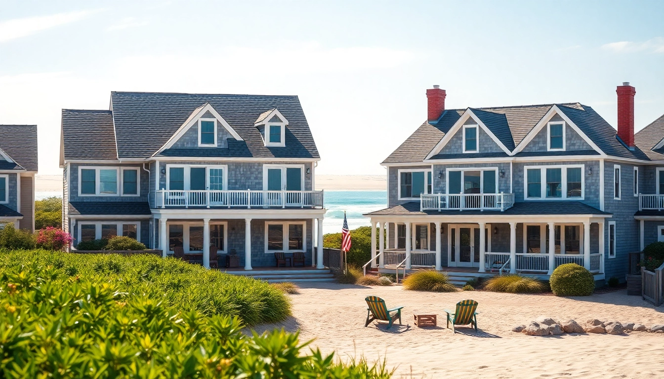 Explore beautiful Cape Cod homes surrounded by serene coastal landscapes and lush greenery.