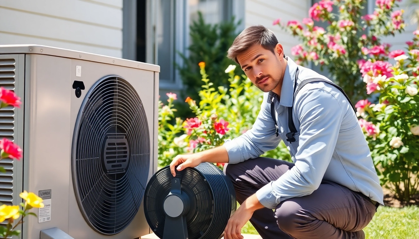Expert performing Air Conditioning Repair Tampa in a sunny residential setting.