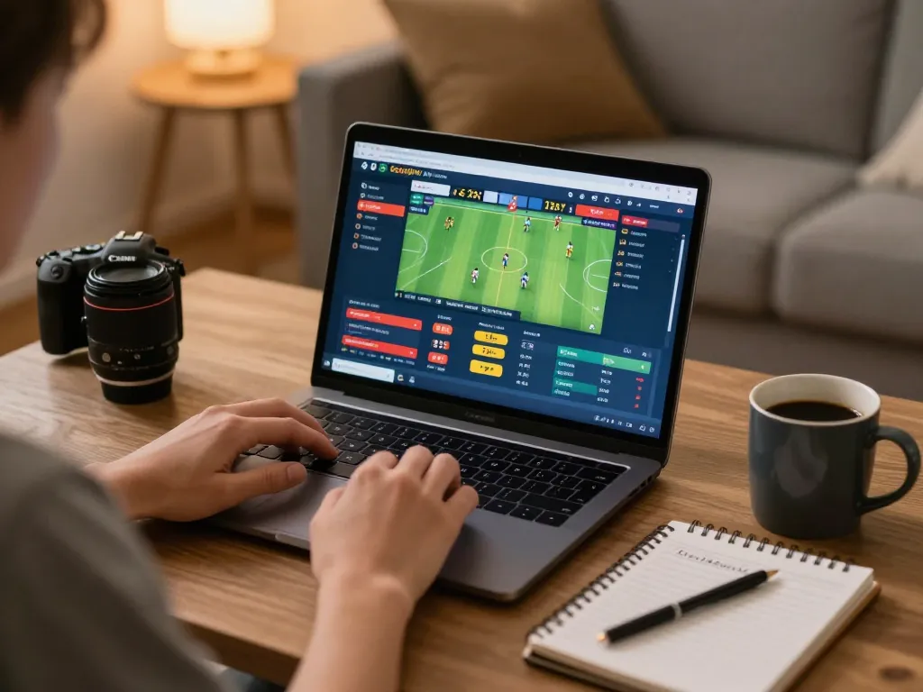 Socolive user actively placing bets on live sports events from a cozy home setup.