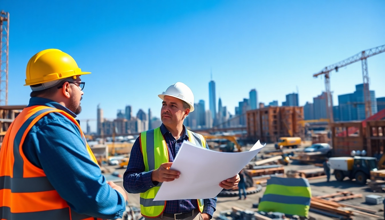 Engaged Manhattan General Contractor and architect collaborating on a construction project.