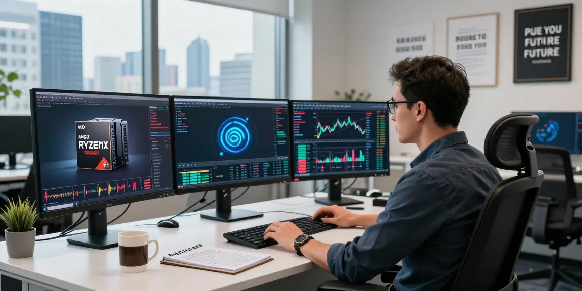 Traders utilizing ultra-fast trading VPS from https://tradoxvps.com in a modern office setting.