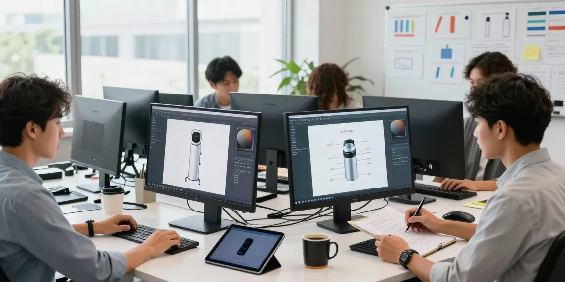 Team using rmbg.pro in a modern e-commerce office for efficient background removal.