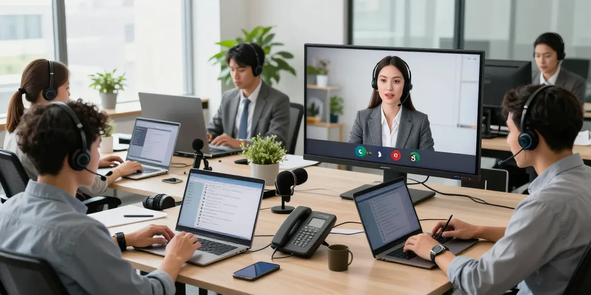 Effective remote work communication tools from Telecomshop.nl in a modern office.