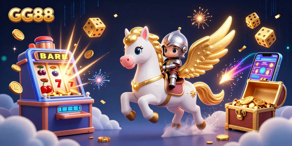 Experience thrilling moments at GG88 with stunning 3D illustrations of casino excitement and jackpots.